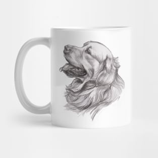 Golden Retriever Dog Portrait Drawing Mug